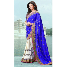 Majestic Embroidered Faux Georgette Saree